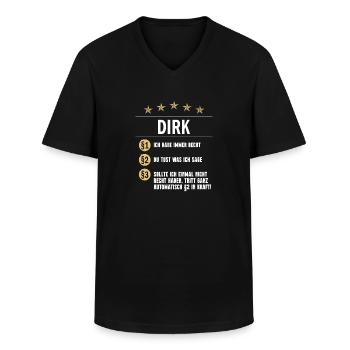 Dirk Habe immer Recht Name day - T-shirt col V Homme - noir - Devant - AI Model Male 178 dark (178cm)