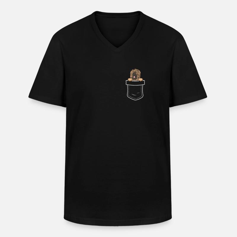 Briard Geschenk Hunde - Männer-T-Shirt mit V-Ausschnitt - Schwarz