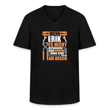 Vorname Erik Name Geburtstag Geschenk - Männer-T-Shirt mit V-Ausschnitt - Schwarz - Vorne - AI Model Male 178 dark (178cm)