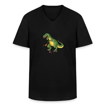 Croquet - Men's V-Neck T-Shirt - black - Front - AI Model Male 178 dark (178cm)