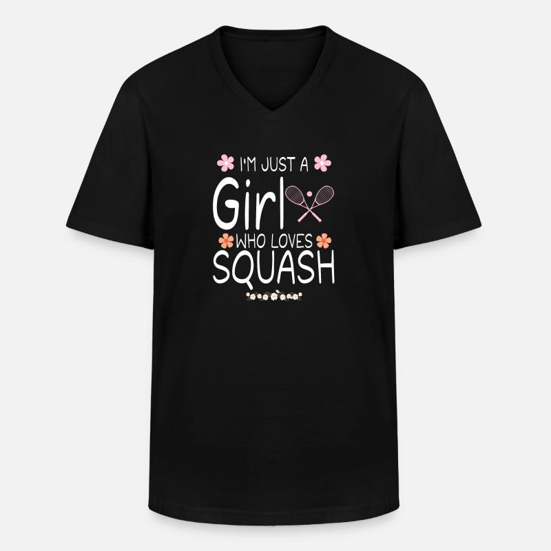 Ich bin nur ein Mädchen, das Squash liebt - Männer-T-Shirt mit V-Ausschnitt - Schwarz