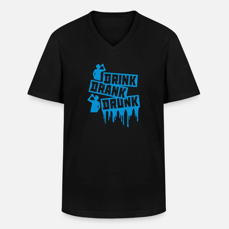drink drank drunk Zitat - Männer-T-Shirt mit V-Ausschnitt - Schwarz