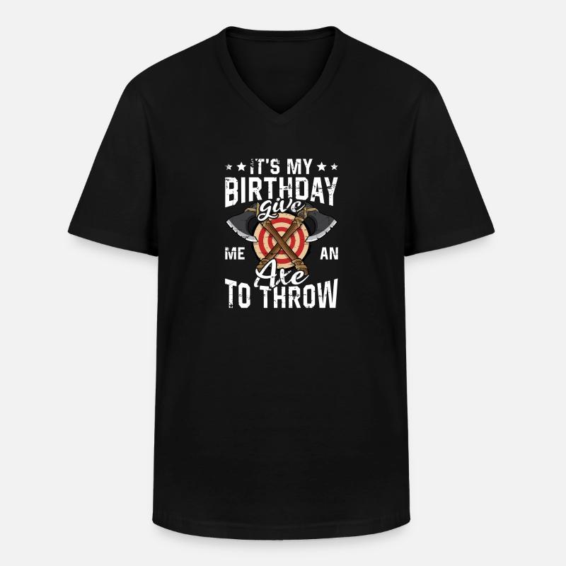 Axt Werfen - Männer-T-Shirt mit V-Ausschnitt - Schwarz