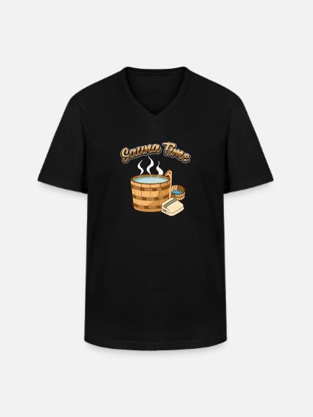Sauna - Männer-T-Shirt mit V-Ausschnitt - Schwarz
