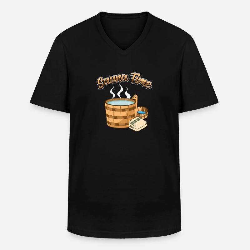 Sauna - Männer-T-Shirt mit V-Ausschnitt - Schwarz