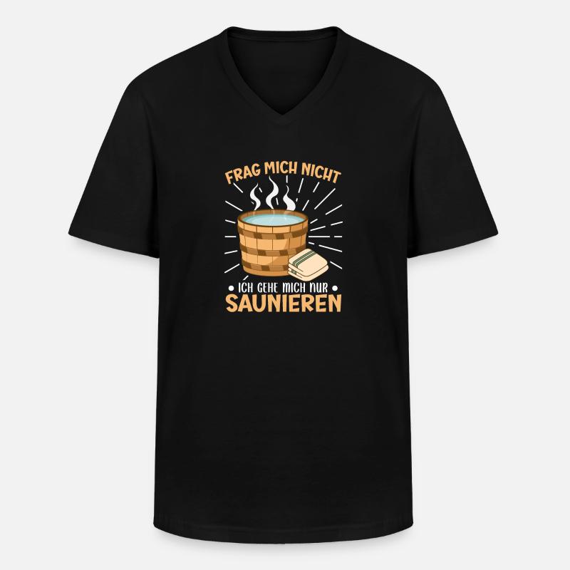 Sauna - Männer-T-Shirt mit V-Ausschnitt - Schwarz