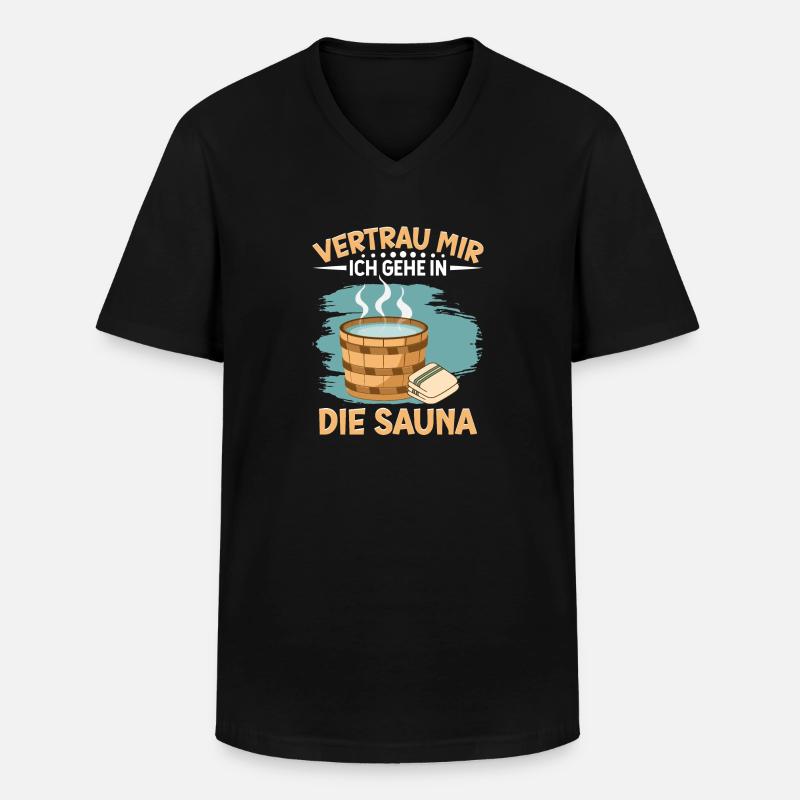 Sauna - Männer-T-Shirt mit V-Ausschnitt - Schwarz