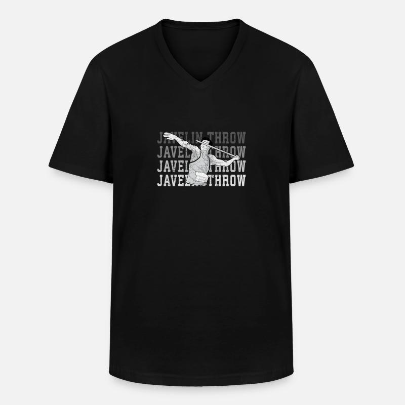 Speerwurfstrecker Leichtathletik Speerwerfer - Männer-T-Shirt mit V-Ausschnitt - Schwarz