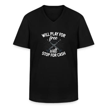 Clarinettiste Musiciens d’orchestre - T-shirt col V Homme - noir - Devant - AI Model Male 178 dark (178cm)