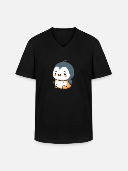 Bébé pingouin - T-shirt col V Homme - noir