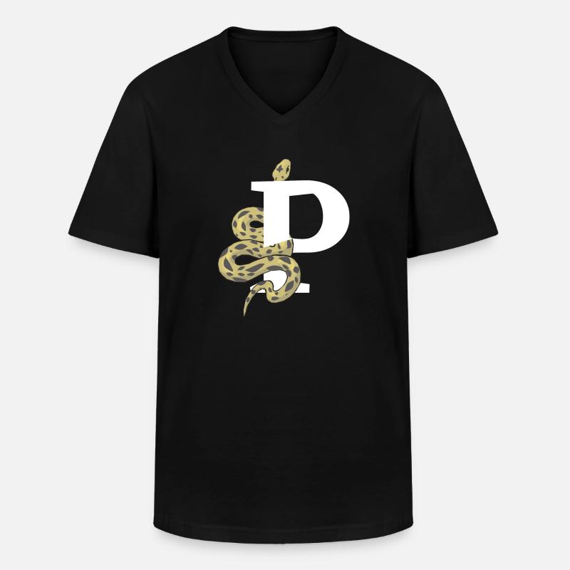 Buchstabe p Schlange - Männer-T-Shirt mit V-Ausschnitt - Schwarz