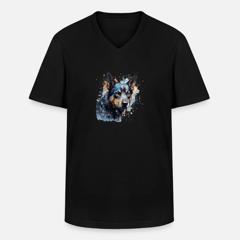 Australian Kelpie - Männer-T-Shirt mit V-Ausschnitt - Schwarz