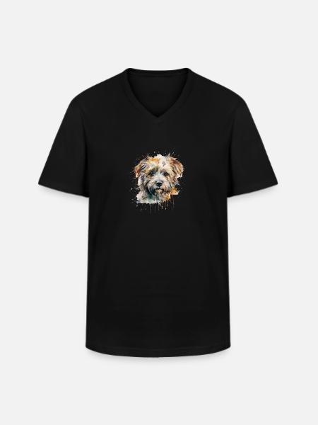 Bolonka Zwetna - T-shirt col V Homme - noir