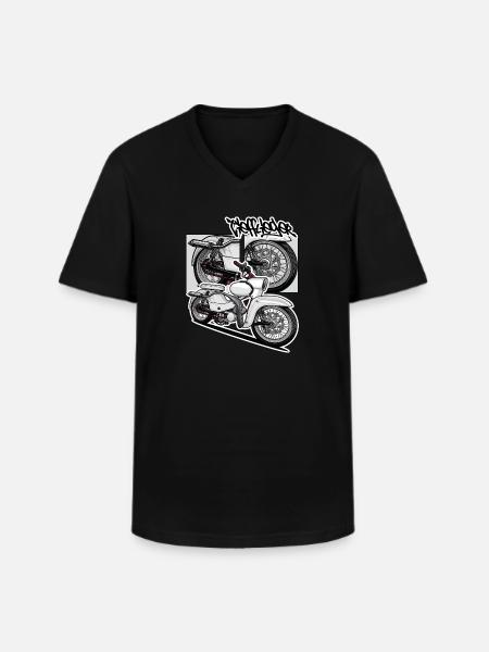 Star (white) // Illustration - Men's V-Neck T-Shirt - black