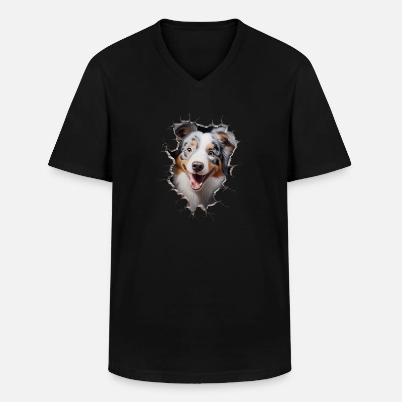 Australian Shepherd Owner - Perfect Aussie - Männer-T-Shirt mit V-Ausschnitt - Schwarz