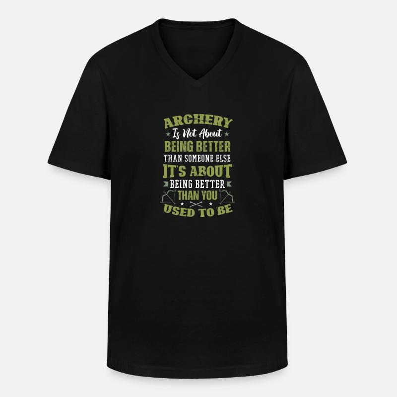 Archery Bogenschießen Bogen - Männer-T-Shirt mit V-Ausschnitt - Schwarz