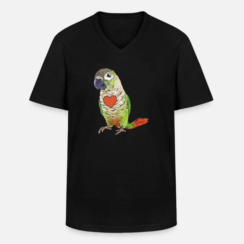 Molinasittich Papagei Vogel Sittich - Männer-T-Shirt mit V-Ausschnitt - Schwarz