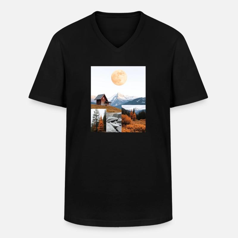 Hütte. - Männer-T-Shirt mit V-Ausschnitt - Schwarz