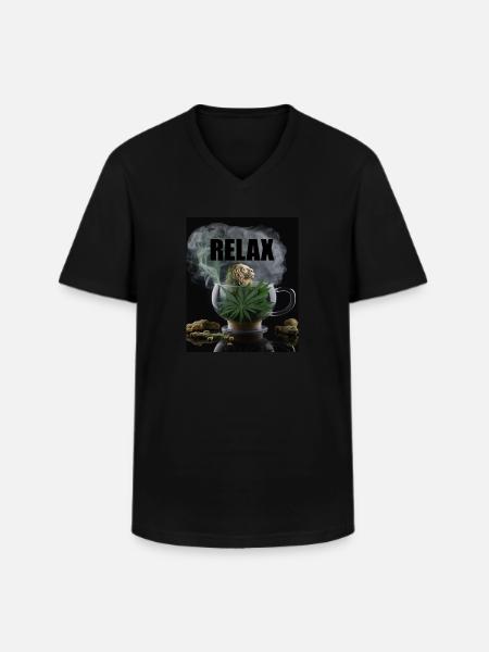 Cannabis Relax Gift - Men's V-Neck T-Shirt - black