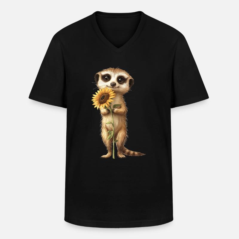 Roter Panda - Männer-T-Shirt mit V-Ausschnitt - Schwarz