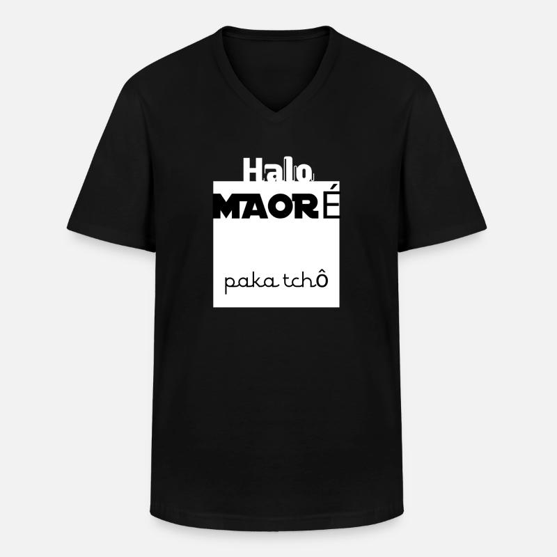 Maoré2 - Männer-T-Shirt mit V-Ausschnitt - Schwarz