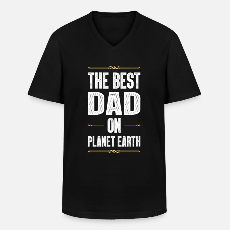 Bester Papa Spruch Dad Vater - Männer-T-Shirt mit V-Ausschnitt - Schwarz