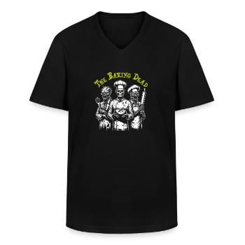Baking Dead - backende Zombies - Männer-T-Shirt mit V-Ausschnitt - Schwarz - Vorne - AI Model Male 178 dark (178cm)