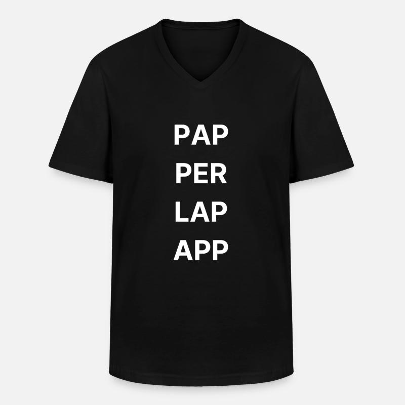 PAPPERLAPAPP - Männer-T-Shirt mit V-Ausschnitt - Schwarz