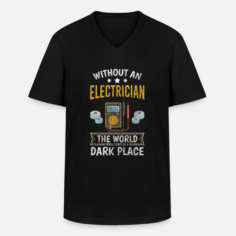 Electronics technician Craft Volt - Men's V-Neck T-Shirt - black