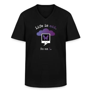 Life is odd. So am I. - Men's V-Neck T-Shirt - black - Front - AI Model Male 178 dark (178cm)