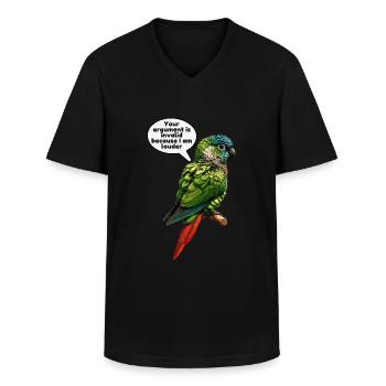 Green Cheek Conure Meme Funny Conure Parrot - Men's V-Neck T-Shirt - black - Front - AI Model Male 178 dark (178cm)
