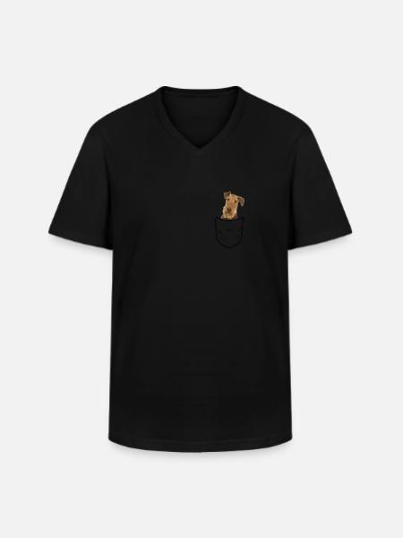 Airedale Terrier Waterside Bingley Chest Bag - Men's V-Neck T-Shirt - black