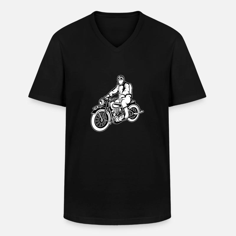 Chopper / Motorcycle 04_schwarz white - Men's V-Neck T-Shirt - black