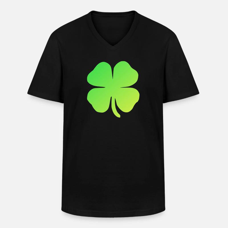Irischer Klee - Männer-T-Shirt mit V-Ausschnitt - Schwarz