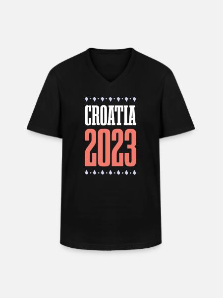 Croatia 2023 - Men's V-Neck T-Shirt - black