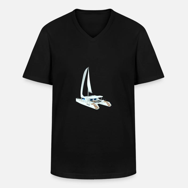 Lagoon 450 Back - Männer-T-Shirt mit V-Ausschnitt - Schwarz