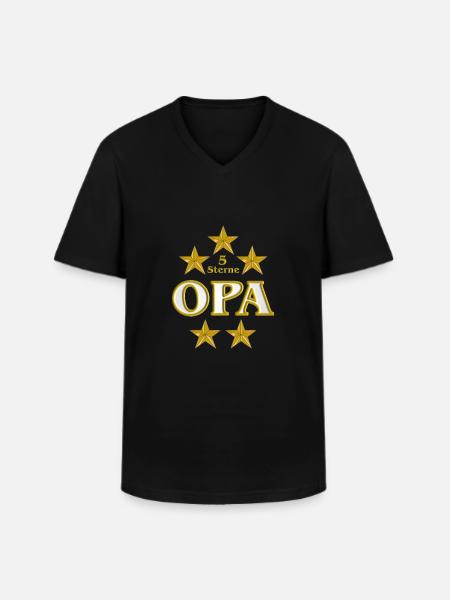 5 Sterne Opa in gold - Men's V-Neck T-Shirt - black