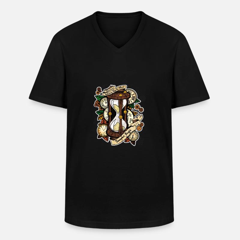 tempus - Männer-T-Shirt mit V-Ausschnitt - Schwarz