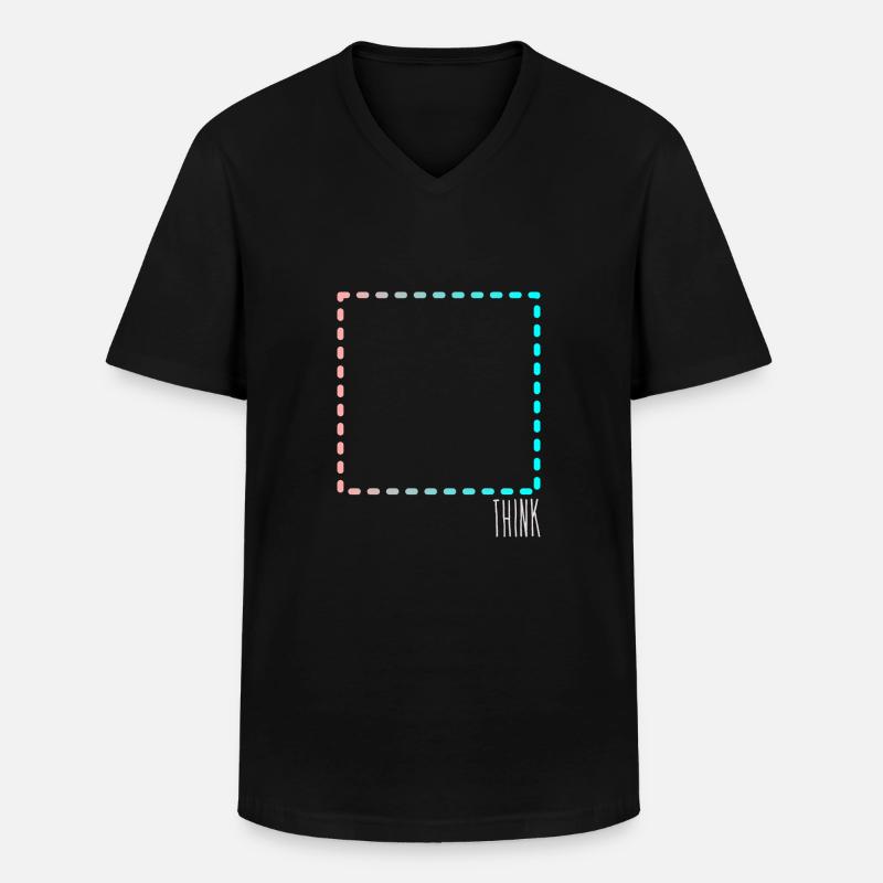 Think outside the Box - Männer-T-Shirt mit V-Ausschnitt - Schwarz