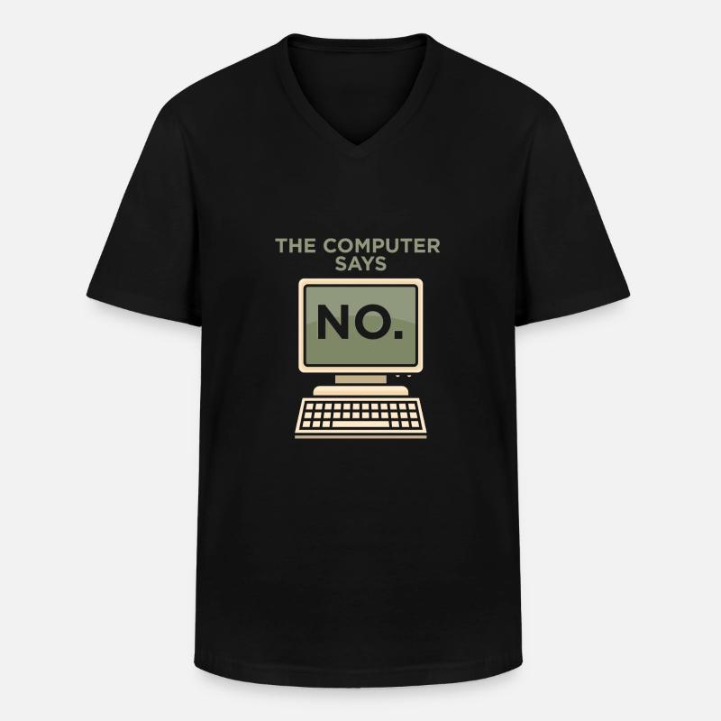 TECH GEEK: Computer Says No - Männer-T-Shirt mit V-Ausschnitt - Schwarz