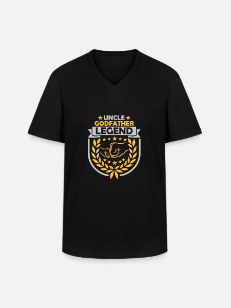 Uncle Godfather Legend Quote - Men's V-Neck T-Shirt - black