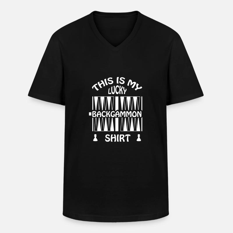boardgame chess backgammon game night - Männer-T-Shirt mit V-Ausschnitt - Schwarz