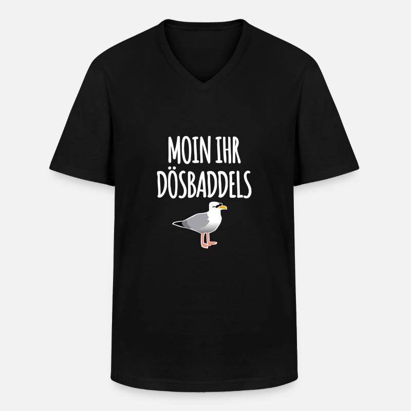 Moin Ihr Dösbaddels - Männer-T-Shirt mit V-Ausschnitt - Schwarz