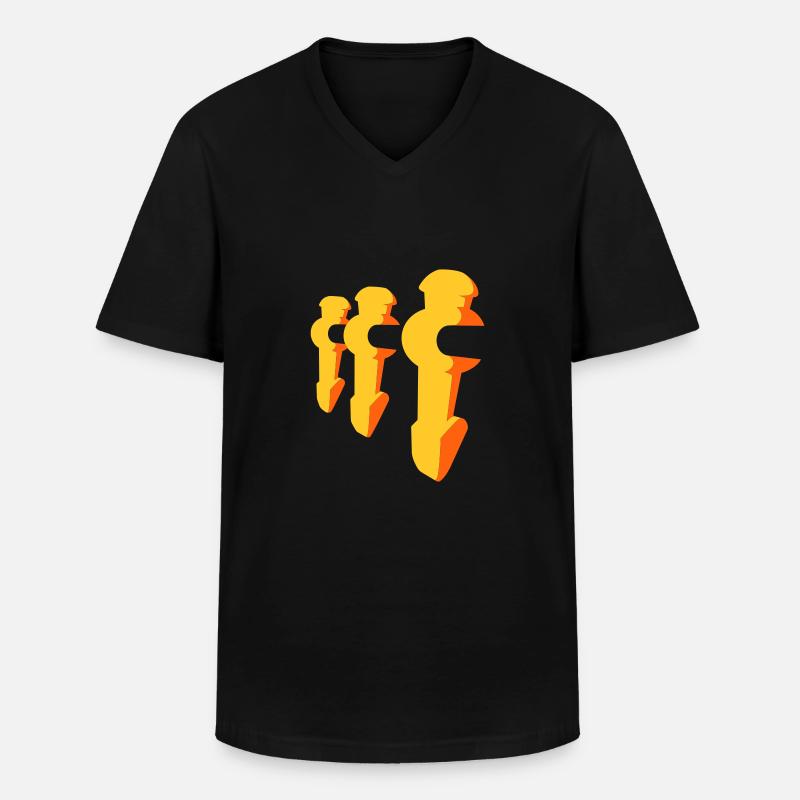Kickerfiguren - Kickershirt - Männer-T-Shirt mit V-Ausschnitt - Schwarz