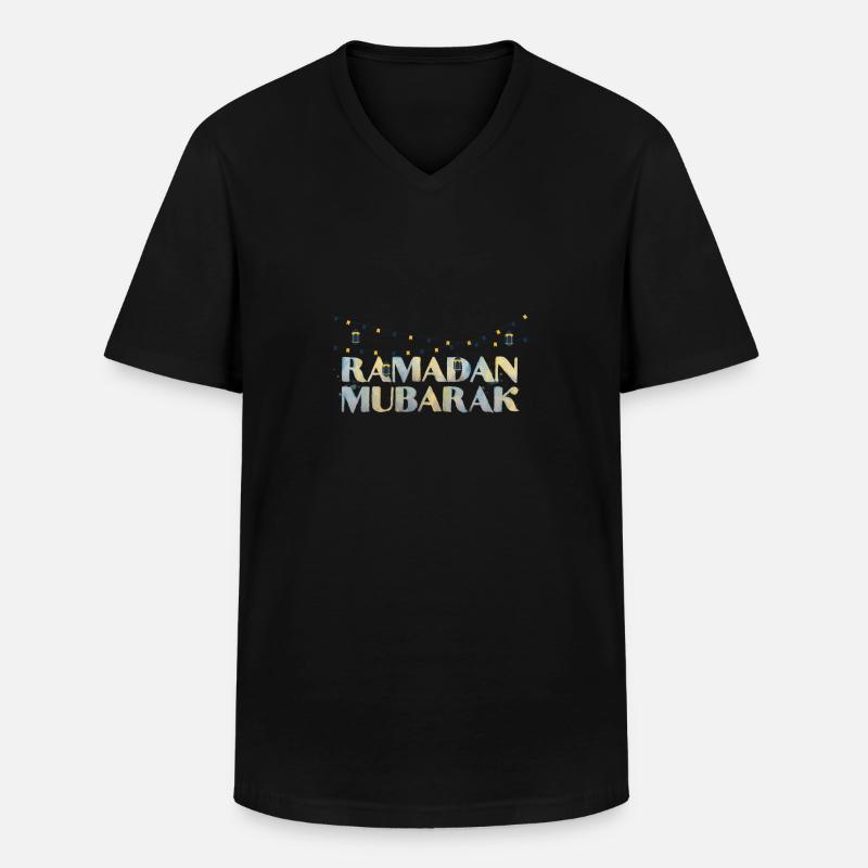 Ramadan Mubarak Fasten Islam - Männer-T-Shirt mit V-Ausschnitt - Schwarz