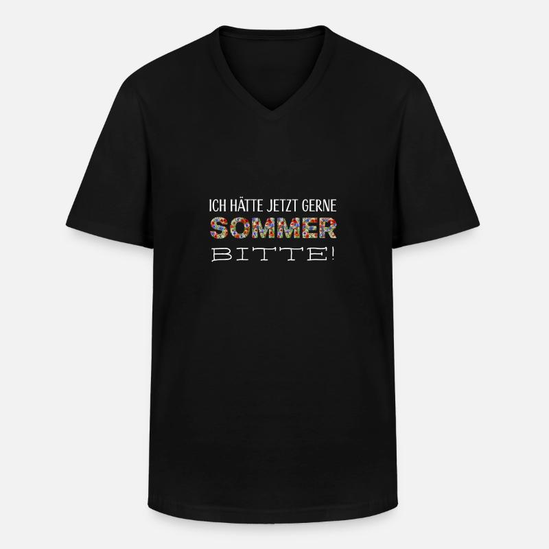 Jahreszeiten sommer bitte ws - Männer-T-Shirt mit V-Ausschnitt - Schwarz