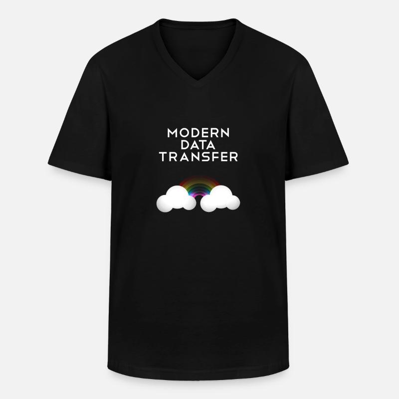 Moderne Datentransfer Wolken Informatiker Geschenk - Männer-T-Shirt mit V-Ausschnitt - Schwarz