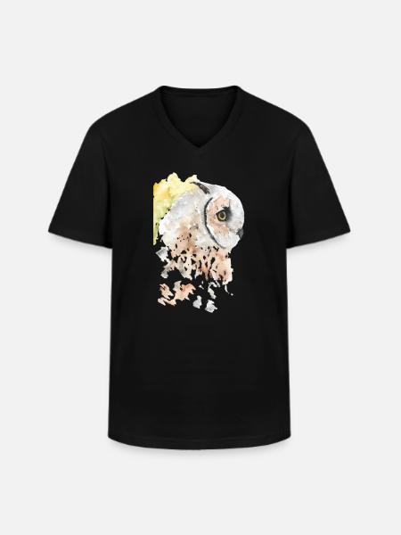 Tawny Owl - Men's V-Neck T-Shirt - black