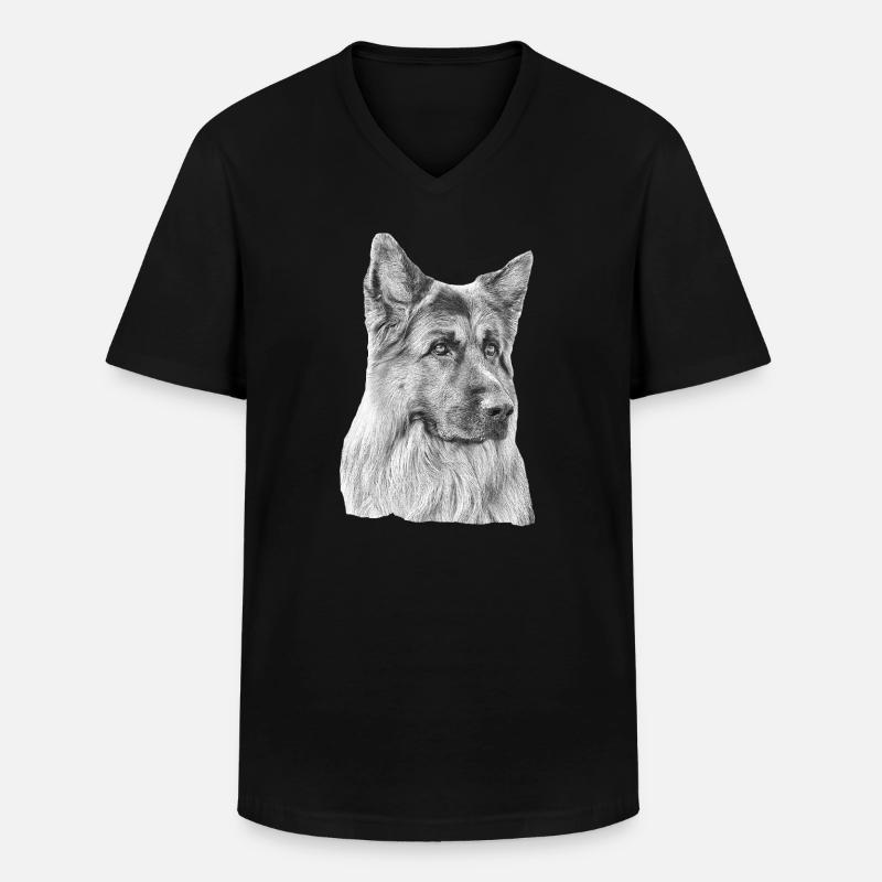 Old German Shepherd German Shepherd - Men's V-Neck T-Shirt - black