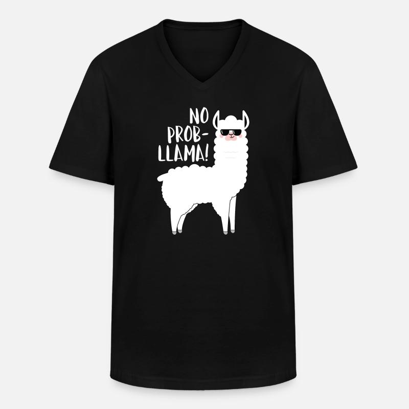 Pas de probllama - T-shirt col V Homme - noir